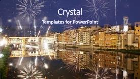  Presentation with fireworks - Cool new slides with church anniversary - celebrating new year's eve backdrop and a ocean colored foreground