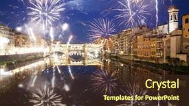  Presentation with new year - Theme enhanced with church anniversary - celebrating new year's eve background and a tawny brown colored foreground