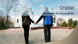  Presentation with couple - Colorful presentation theme enhanced with church anniversary - couple backdrop and a  colored foreground