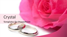  Presentation with gold wedding anniversary - Presentation theme having church anniversary - gold wedding rings and pink background and a coral colored foreground