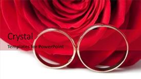  Presentation with rose gold - Audience pleasing PPT theme consisting of church anniversary - gold wedding rings and red backdrop and a  colored foreground