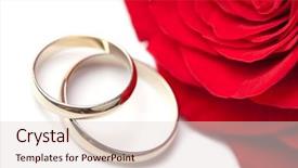  Presentation with gold wedding anniversary - Audience pleasing presentation theme consisting of church anniversary - gold wedding rings and red backdrop and a lemonade colored foreground