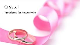  Presentation with pink gold - Theme featuring church anniversary - gold wedding rings over pink background and a white colored foreground