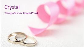  Presentation with golden wedding - Presentation theme enhanced with church anniversary - golden wedding rings and pink background and a pink colored foreground