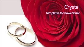 Presentation with golden wedding - Presentation theme enhanced with church anniversary - golden wedding rings and red background and a crimson colored foreground