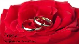  Presentation with wedding anniversary golden - Cool new slide set with church anniversary - golden wedding rings over red backdrop and a crimson colored foreground