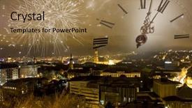  Presentation with fireworks - Presentation theme consisting of painted green text head hunting background and a white colored foreground