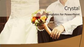  Presentation with bride - Slide set featuring church anniversary - vintage photo of bride background and a lemonade colored foreground