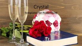  Presentation with wedding roses - Beautiful presentation theme featuring church anniversary - wedding rings on bible backdrop and a coral colored foreground