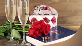  Presentation with wedding roses - Cool new presentation theme with church anniversary - wedding rings on bible backdrop and a coral colored foreground