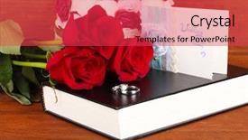  Presentation with wedding roses - Audience pleasing PPT theme consisting of church anniversary - wedding rings with roses backdrop and a red colored foreground