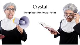  Presentation with nun - Presentation consisting of church announcements - funny male nun with megaphone background and a white colored foreground