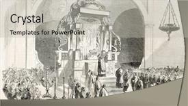  Presentation with announcement - Amazing PPT theme having church announcements - messina cathedral interior italy announcement backdrop and a light gray colored foreground
