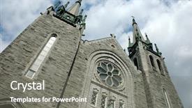  Presentation with church building - PPT theme consisting of church background background and a gray colored foreground