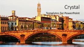  Presentation with church bells - Beautiful PPT theme featuring church bells - bridge over arno river florence backdrop and a lemonade colored foreground