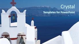  Presentation with church bells - Audience pleasing presentation theme consisting of church bells - wonderful view of city buildings backdrop and a ocean colored foreground