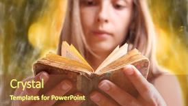  Presentation with old book - Beautiful slides featuring chia gel or gel chia seeds are swollen prior to use in water backdrop and a light gray colored foreground