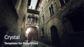  Presentation with gothic - Beautiful presentation theme featuring church bishop - barcelona gothic quarter spain backdrop and a wine colored foreground