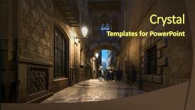  Presentation with ancient roman aqueduct bridge - Audience pleasing PPT layouts consisting of church bishop - bridge at carrer del bisbe backdrop and a tawny brown colored foreground
