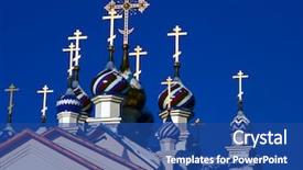  Presentation with orthodox - Presentation theme enhanced with church bishop - russian orthodox temple background and a  colored foreground