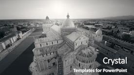  Presentation with wide - Slide set consisting of church black historyh - cathedral viewed from top background and a dark gray colored foreground