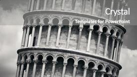  Presentation with tower - Audience pleasing theme consisting of church black historyh - leaning tower closeup view backdrop and a gray colored foreground