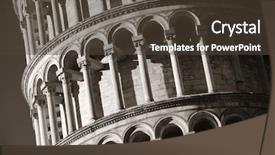  Presentation with honey bee closeup view - Slides with church black historyh - leaning tower closeup view background and a tawny brown colored foreground