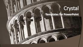  Presentation with black church - PPT layouts consisting of church black historyh - leaning tower closeup view background and a tawny brown colored foreground