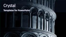  Presentation with tower - Slide set consisting of church black historyh - leaning tower closeup view background and a wine colored foreground