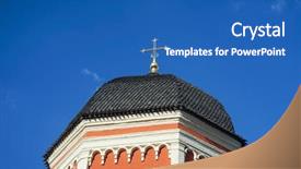  Presentation with church blue - Audience pleasing presentation consisting of church blue sky with clouds backdrop and a teal colored foreground