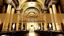  Presentation with romania - PPT theme consisting of church building - catholic cathedral interior arad romania background and a gold colored foreground