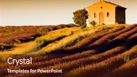  Presentation with lavender - Slides having church building - chapel with lavender field plateau background and a wine colored foreground