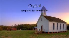  Presentation with old church building - Amazing PPT theme having church building - old southern baptist chapel backdrop and a light blue colored foreground