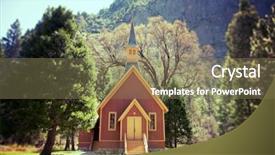  Presentation with yosemite - Colorful PPT theme enhanced with church building - yosemite valley chapel california usa backdrop and a violet colored foreground
