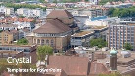  Presentation with city of chicago aerial view - Cool new slides with church building cloud background - image of an aerial view backdrop and a coral colored foreground