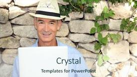  Presentation with computer hardware bus - Cool new PPT layouts with church bus - senior man doing computer outside backdrop and a  colored foreground