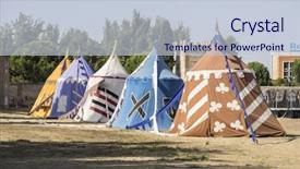  Presentation with fair - Beautiful theme featuring church camp - medieval tents next backdrop and a lemonade colored foreground