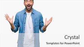  Presentation with special education young adult man - Beautiful slide deck featuring adult hispanic man over isolated background celebrating crazy and amazed for success with arms raised and open eyes screaming excited winner concept backdrop and a white colored foreground