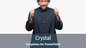  Presentation with catholic resureection - Amazing slide deck having church celebration - handsome hispanic catholic priest man backdrop and a  colored foreground