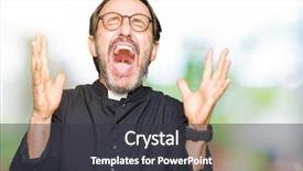  Presentation with winner announcement award success - Audience pleasing theme consisting of church celebration - middle age priest man wearing backdrop and a dark gray colored foreground