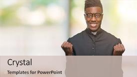  Presentation with eye african american models - Cool new theme with church celebration - young african american priest man backdrop and a soft green colored foreground