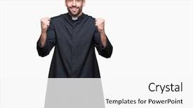  Presentation with christian holy communion concept bible - Amazing slide deck having church celebration - young christian priest over isolated backdrop and a white colored foreground
