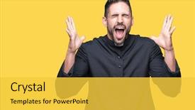  Presentation with christian - Amazing PPT layouts having church celebration - young christian priest over isolated backdrop and a yellow colored foreground