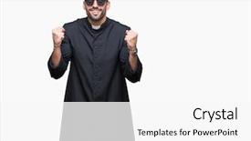  Presentation with christian - Beautiful PPT layouts featuring church celebration - young christian priest wearing sunglasses backdrop and a  colored foreground