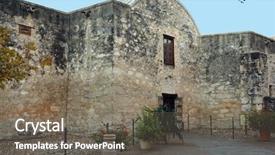  Presentation with church - Amazing slide set having church chapel of the alamo backdrop and a gray colored foreground