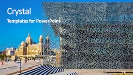  Presentation with old church building - Slides with church construction - old cathedral and a modern background and a teal colored foreground