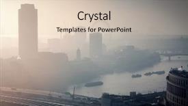  Presentation with foggy - Colorful PPT layouts enhanced with church construction - rooftop view over london backdrop and a soft green colored foreground