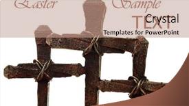  Presentation with easter church - Slides with church easter - macro images of rusty nail background and a coral colored foreground