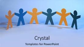  Presentation with family holding hands - PPT layouts having church family - cut-out figures holding hands together background and a light blue colored foreground