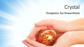  Presentation with hands holding - Presentation having church fasting - hands holding easter egg background and a cool aqua colored foreground